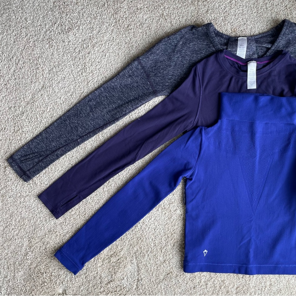 BUNDLE OF 3 ivivva by lululemon children’s activewear gymnastics dance tops EUC
